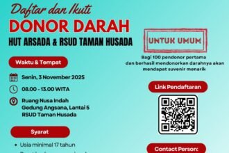 Peringati HUT Ke-25 ARSADA, RSUD Taman Husada Bontang Bakal Gelar Aksi Donor Darah