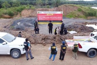 Kementerian Energi dan Sumber Daya Mineral (ESDM) menyita 50.000 ton batu bara tak bertuan di Kabupaten Kutai Kartanegara, Kalimantan Timur. Foto: Dok. Ditjen Gakkum Kementerian ESDM