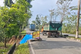 Titik longsor di Jalan Bontang Lestari . (Ist)