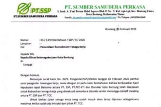 Pengumuman penundaan lowongan kerja.