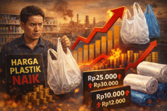 ilustrasi harga plastik melonjak naik. (istimewa)