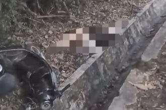 Kecelakaan tunggal di Jalan Cipto Mangunkusumo, pengendara sepeda motor mengalami luka berat usai menabrak trotoar. (istimewa)