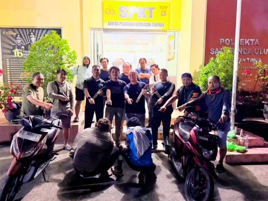 penangkapan tersangka penikaman brutal di samarinda. (istimewa)