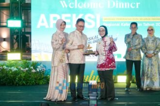 Walikota Bontang Neni moerniaeni dalam kegiatan APEKSI 2026 di Pontianak. (sumber foto PPID Bontang)