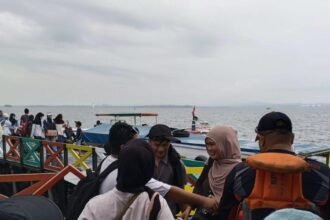 BPBD Bontang saat melakukan pemantauan di Pulau Beras Basah.