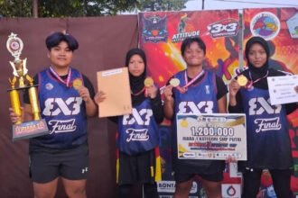 Siswa SMP Negeri 4 kategori putri jura 1 di Spenpat Cup Maret 2026