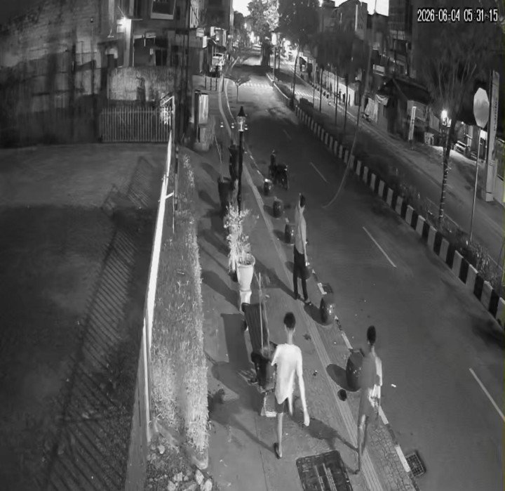 Tangkapan layar aksi pengerusakan pot di fasilitaa umum Jalan Ahmad Yani, Kelurahan Api-Api, Bontang Utara pada Kamis (4/6/2026) (Ist).
