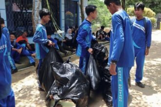 Para pelajar di SMPN 1 Bontang diajarkan untuk tertib dengan pengelolaan sampah mereka di sekolah.