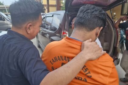 ersangka MR diamankan di Polresta Samarinda. (istimewa)