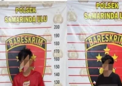 dua tersangka diamankan polsek samarinda ulu. (istimewa)