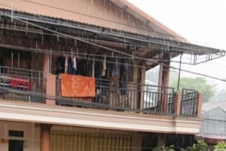 Hujan deras guyur sejumlah daerah di samarinda.(istimewa)