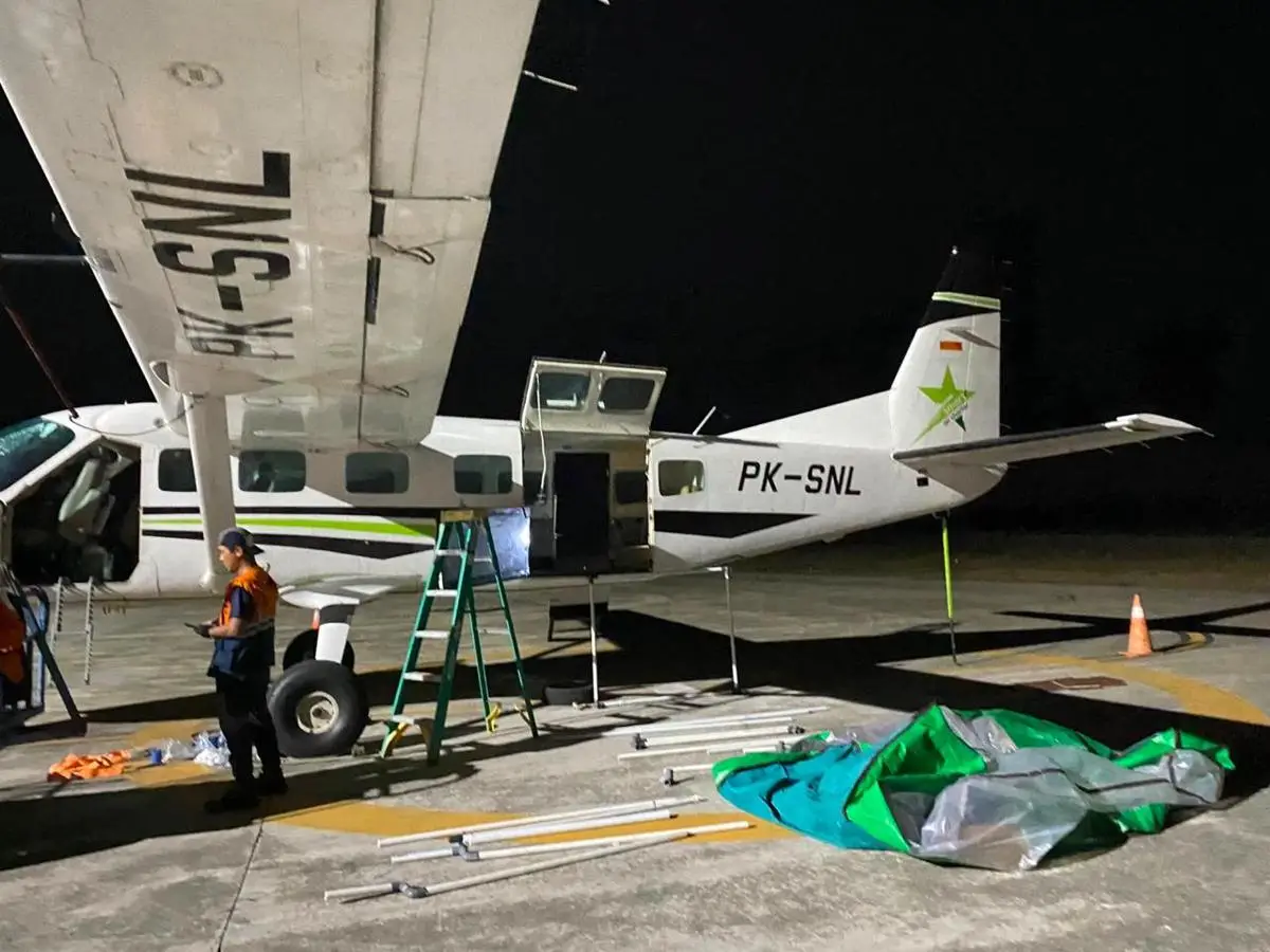 pesawat yang akan digunakan untuk operasi modifikasi cuaca di samarinda. (istimewa)
