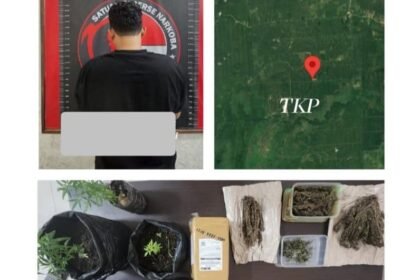 tersangka dan barang bukti diamankan polisi. (istimewa)