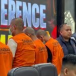 Wakil Kepala Polresta Samarinda AKBP Anib Bastian bersama jajajaran dalam konferensi press pengungkapan kasus di Mapolresta Samarinda. (istimewa)
