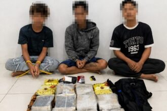 3 tersangka dan barang bukti diamankan polda kaltim. (istimewa)