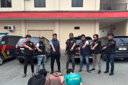 3 pelaku penipuan qris palsu dibekuk polres bontang. (istimewa)